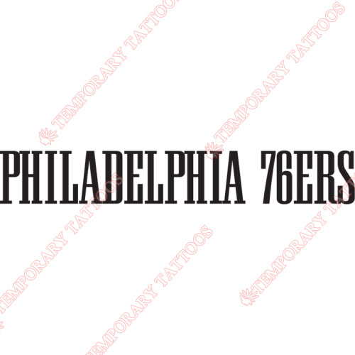 Philadelphia 76ers Customize Temporary Tattoos Stickers NO.1150